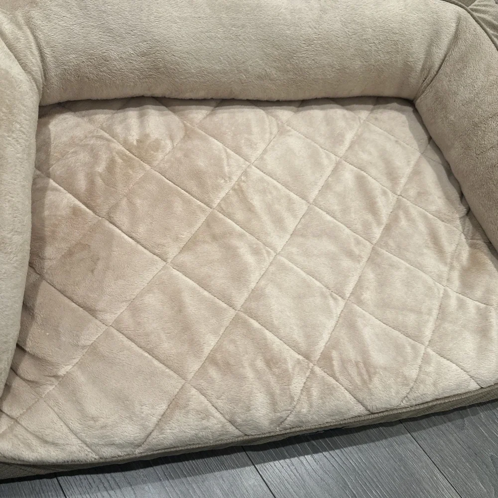 Serta® Ortho Foam Quilted Couch Pet Bed Tan 34 X 24 X 8 Plush Washable